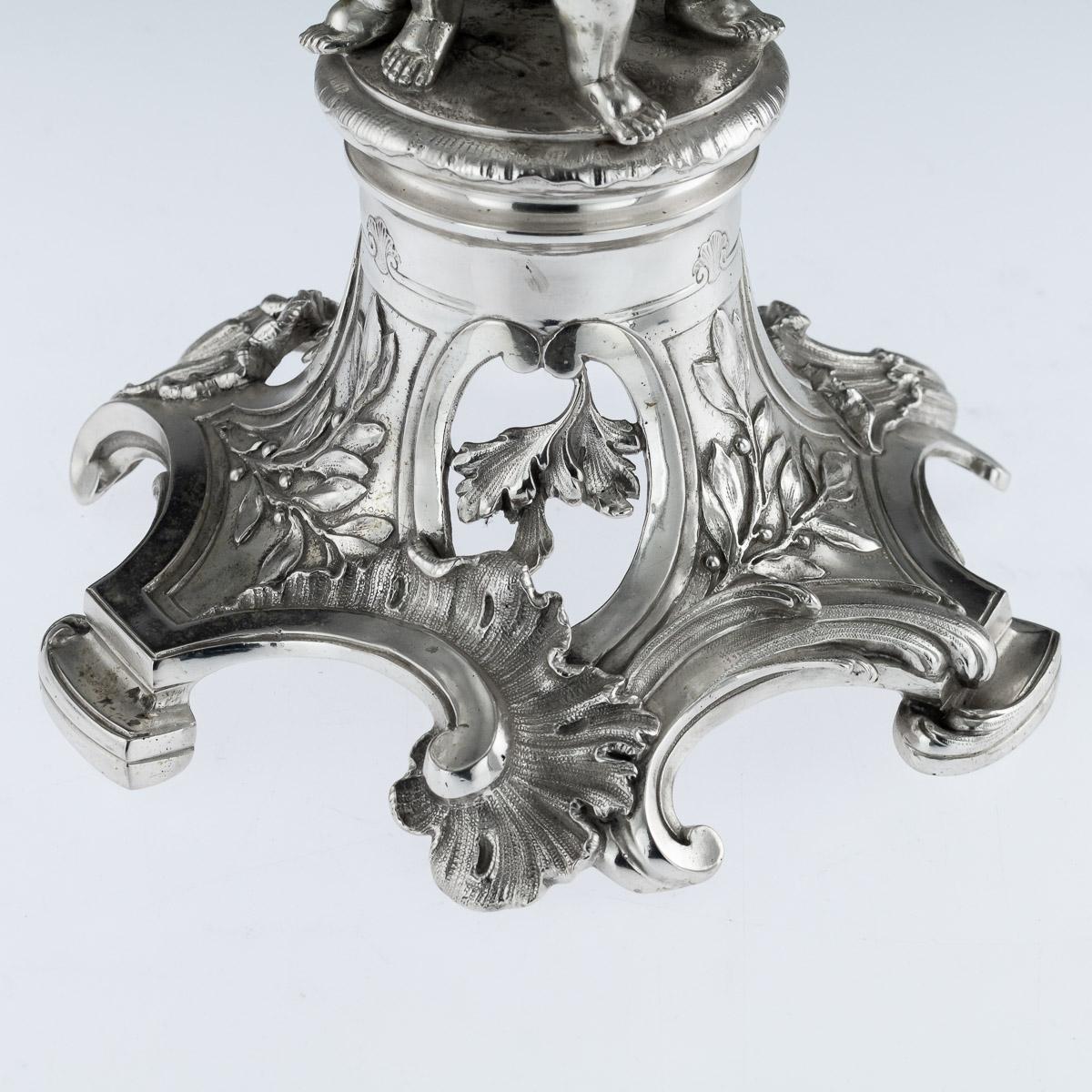 Antique Austrian Solid Silver Pair of Candelabra, Wurbel & Szokally, circa 1890 4