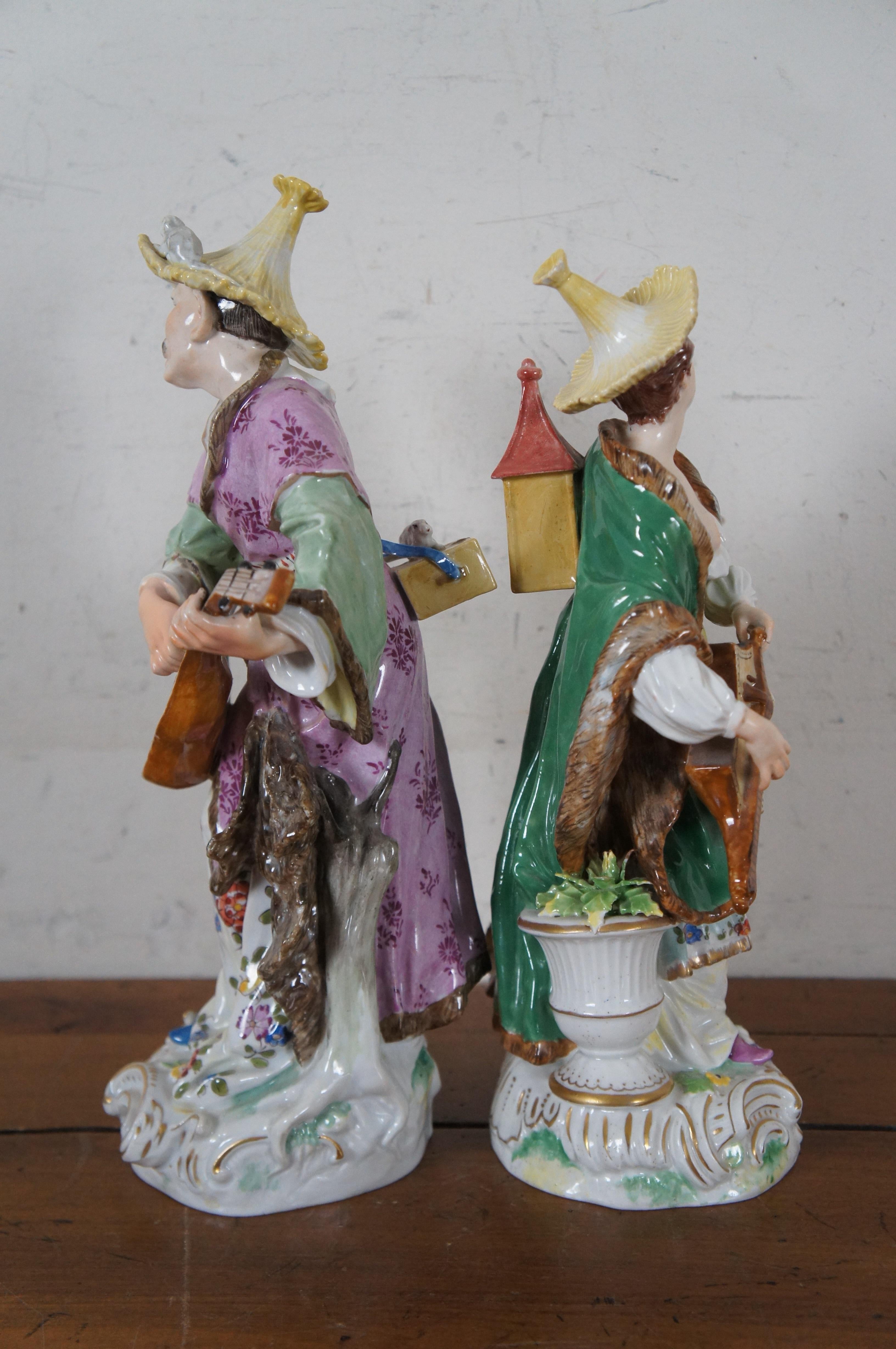Victorian Antique 19thC Carl Thieme Dresden Porcelain Malabar Musician Figurines 13