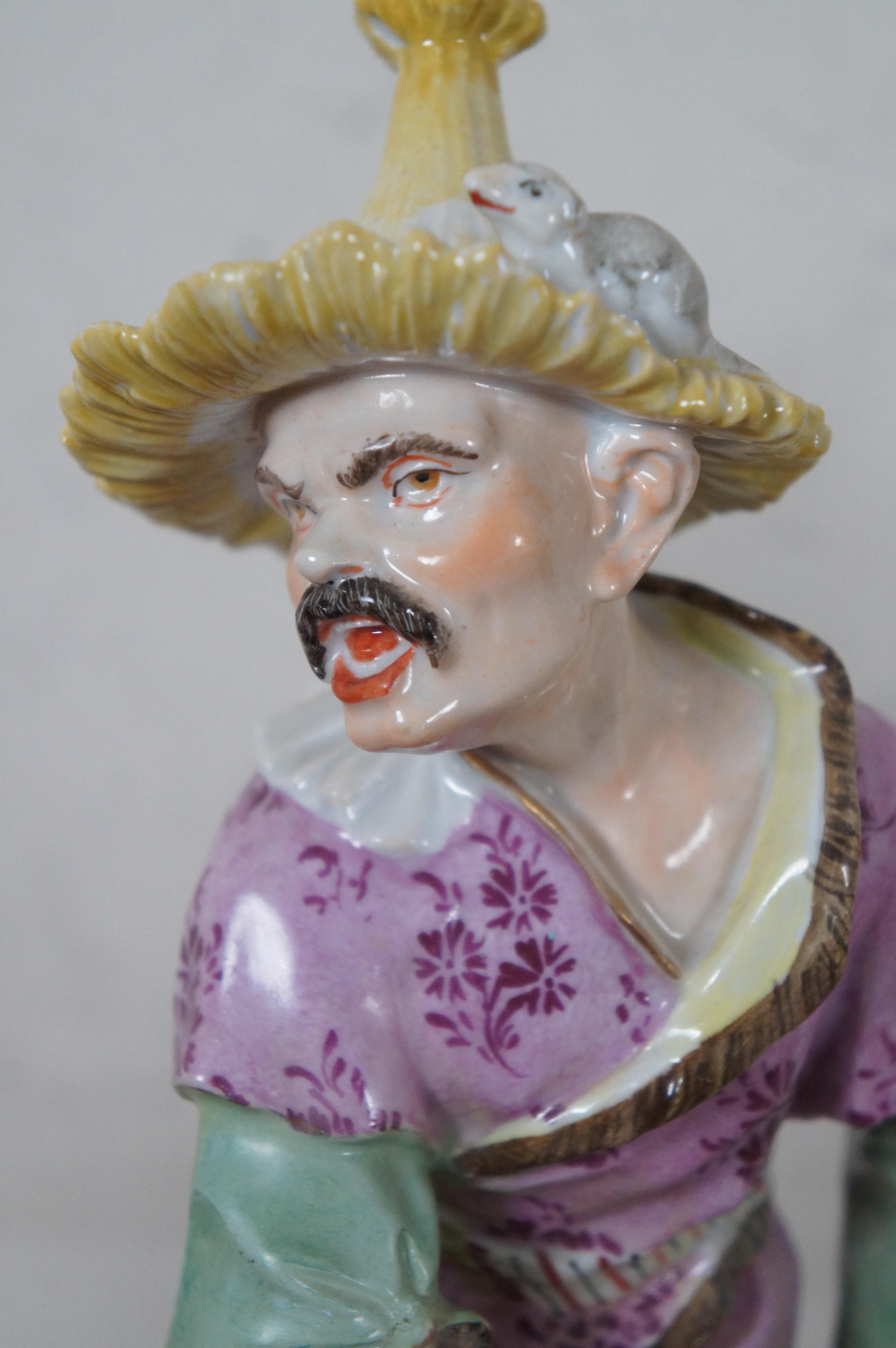 Antique 19thC Carl Thieme Dresden Porcelain Malabar Musician Figurines 13