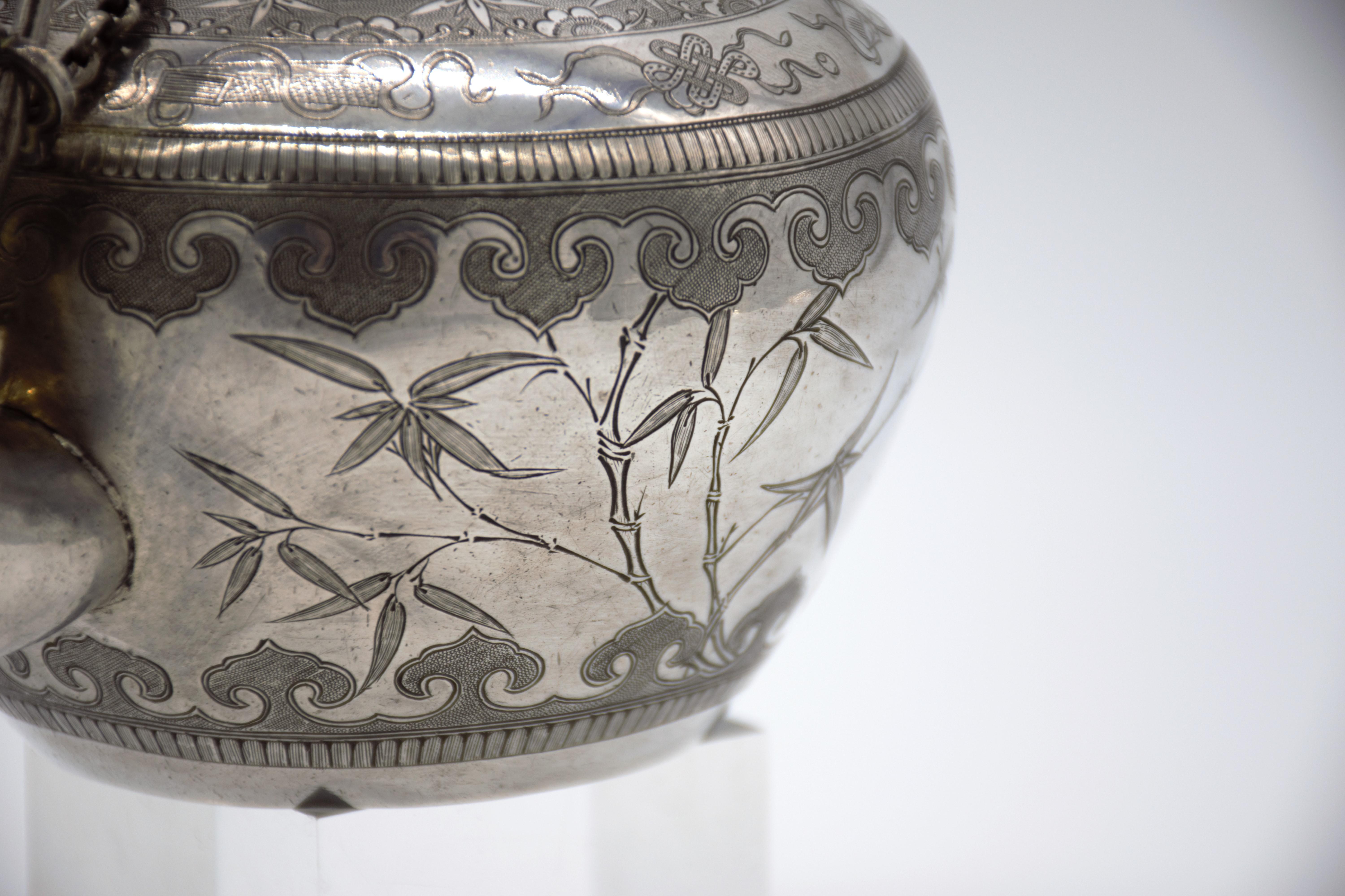 antique silver teapot