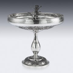 Antique Chinese Export Solid Silver Tazza by Woshing, Shanghai, circa 1880