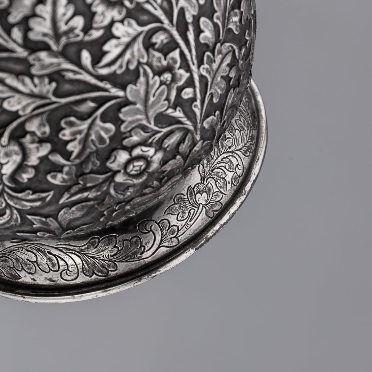 Antiguo aguamanil chino de plata maciza de exportación del siglo XIX, Hoaching, Cantón c.1860 en venta 13