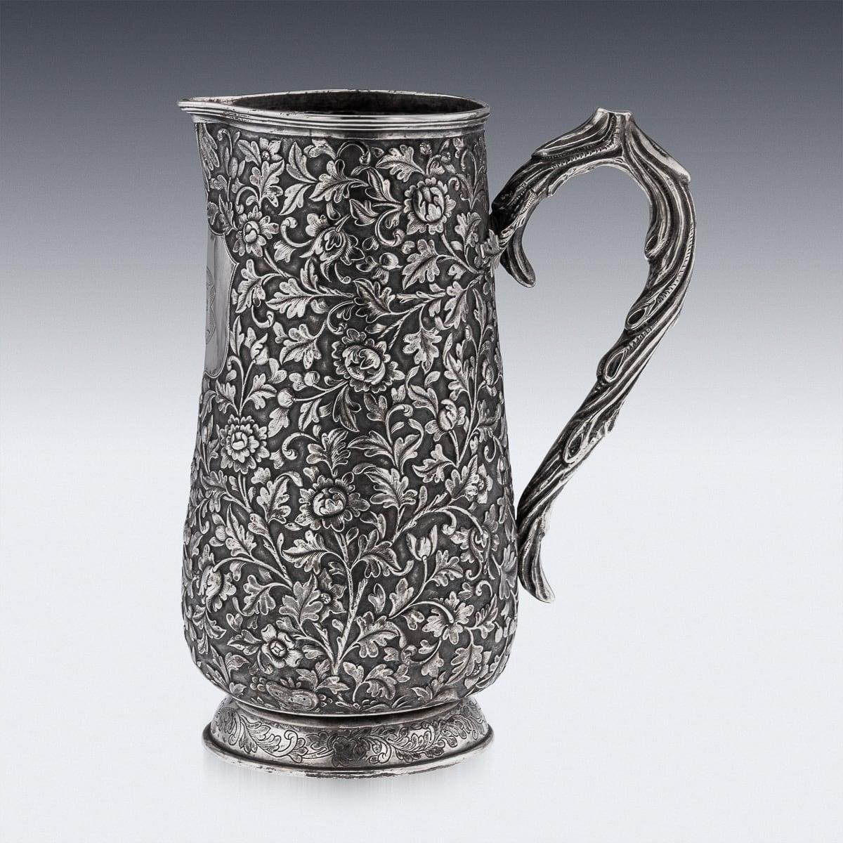Antiguo aguamanil chino de plata maciza de exportación del siglo XIX, Hoaching, Cantón c.1860 Otro en venta