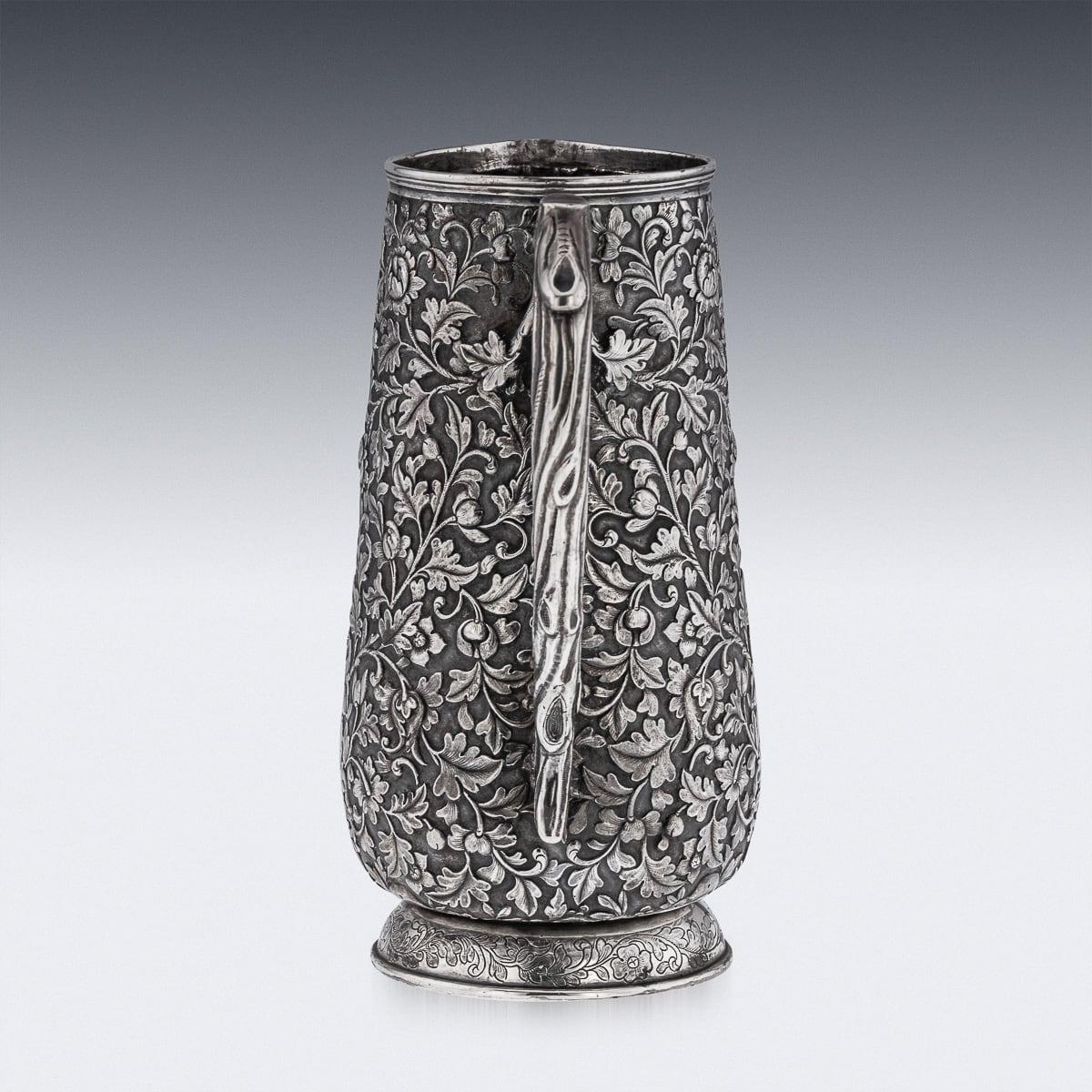 Antiguo aguamanil chino de plata maciza de exportación del siglo XIX, Hoaching, Cantón c.1860 Chino en venta