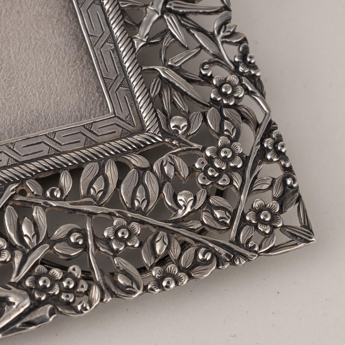 Antique 19thC Chinese Solid Silver Picture Frame, Qingxiang, Tianjin c.1875 For Sale 3