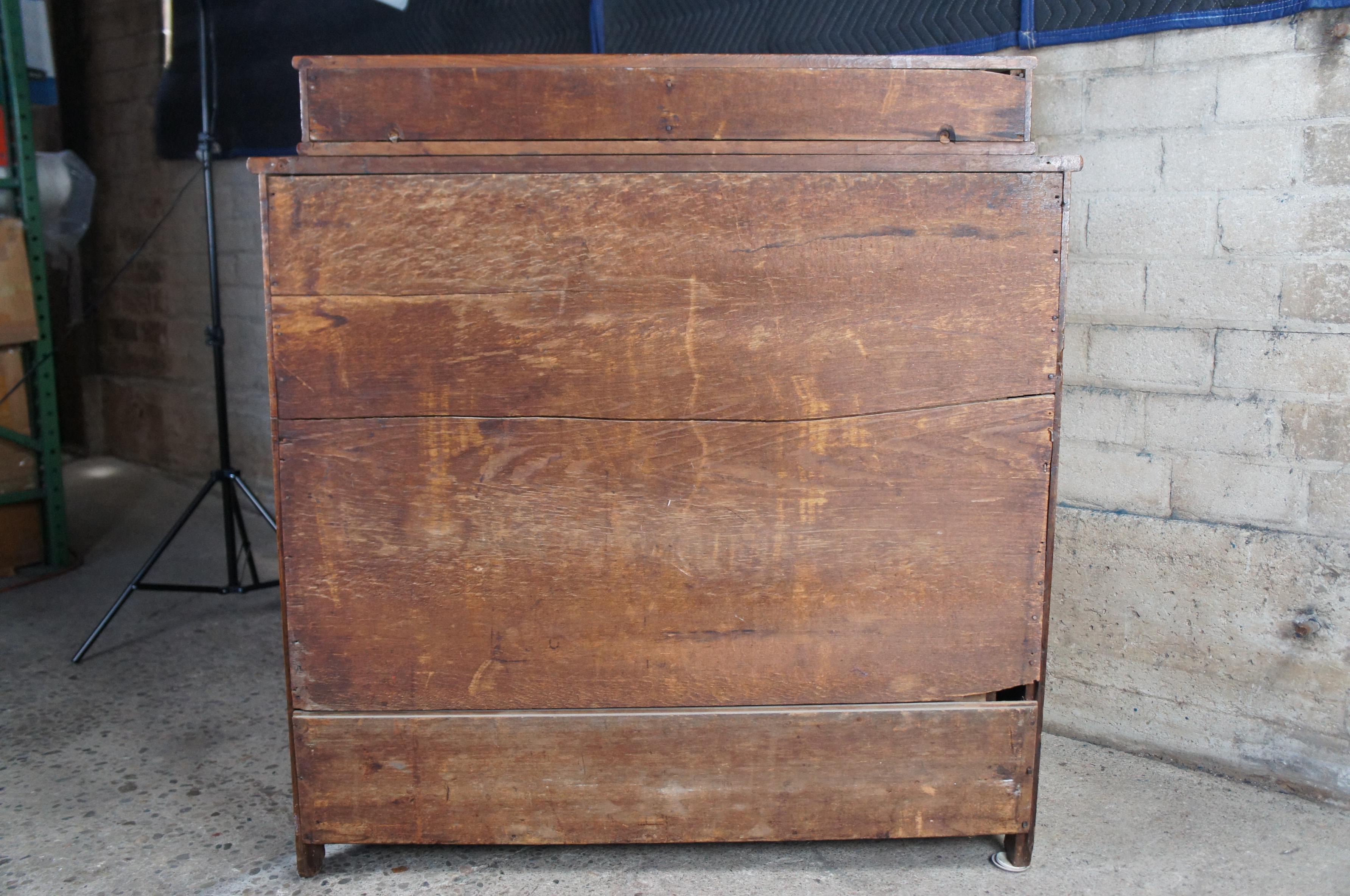 Antique 19thC Early American Walnut Dresser Chest Glovebox Drawers Victorian Era 8