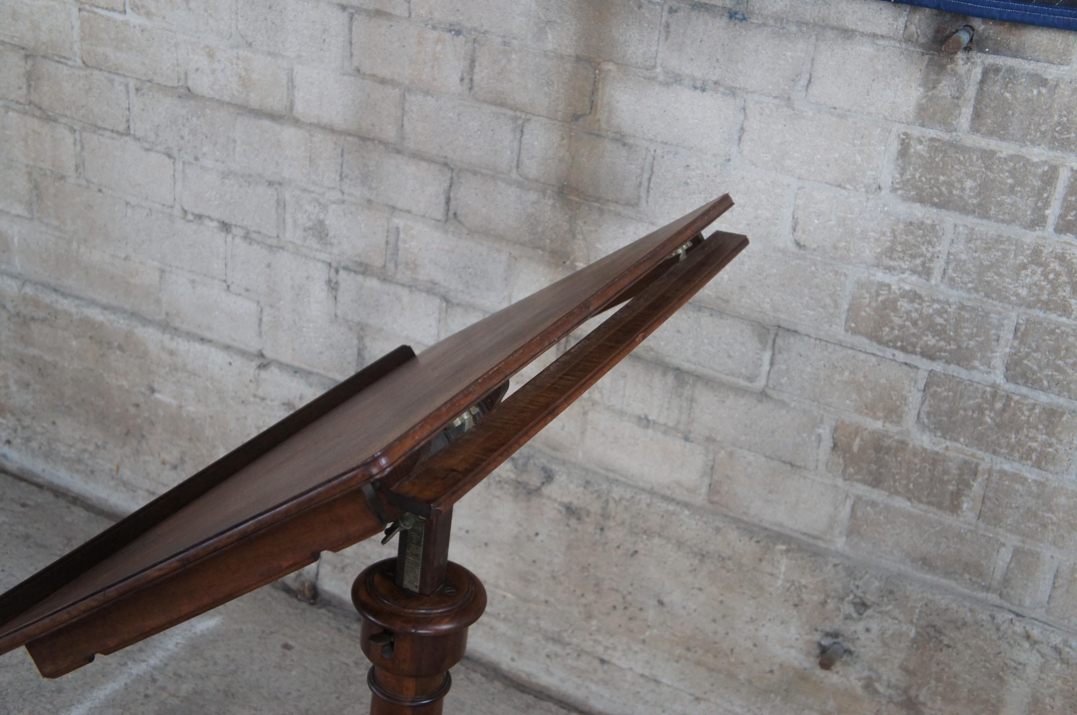 Antique 19thC Emile Chouanard French Walnut Lectern Drafting Table Easel For Sale 5