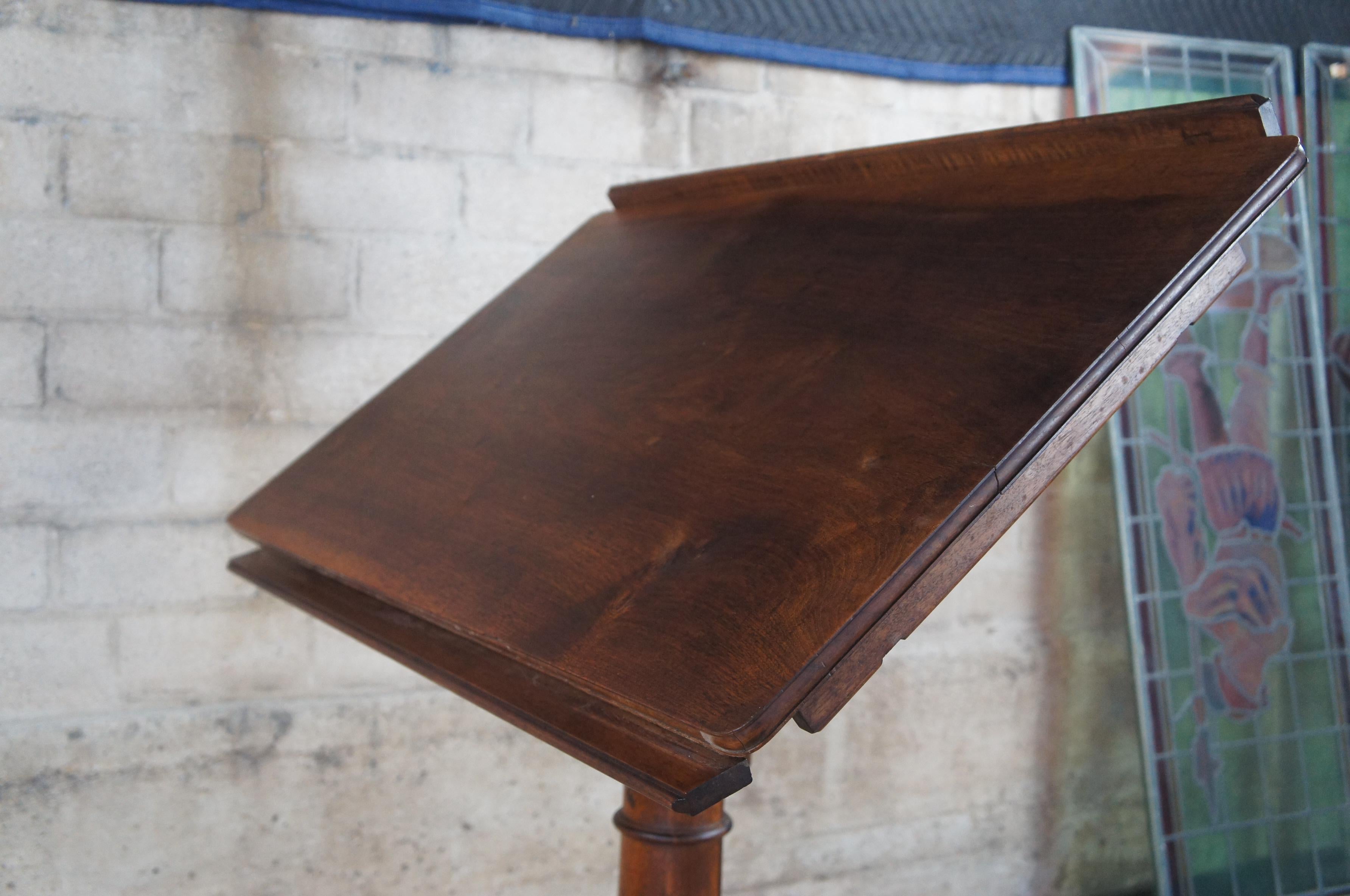 Antique 19thC Emile Chouanard French Walnut Lectern Drafting Table Easel For Sale 7