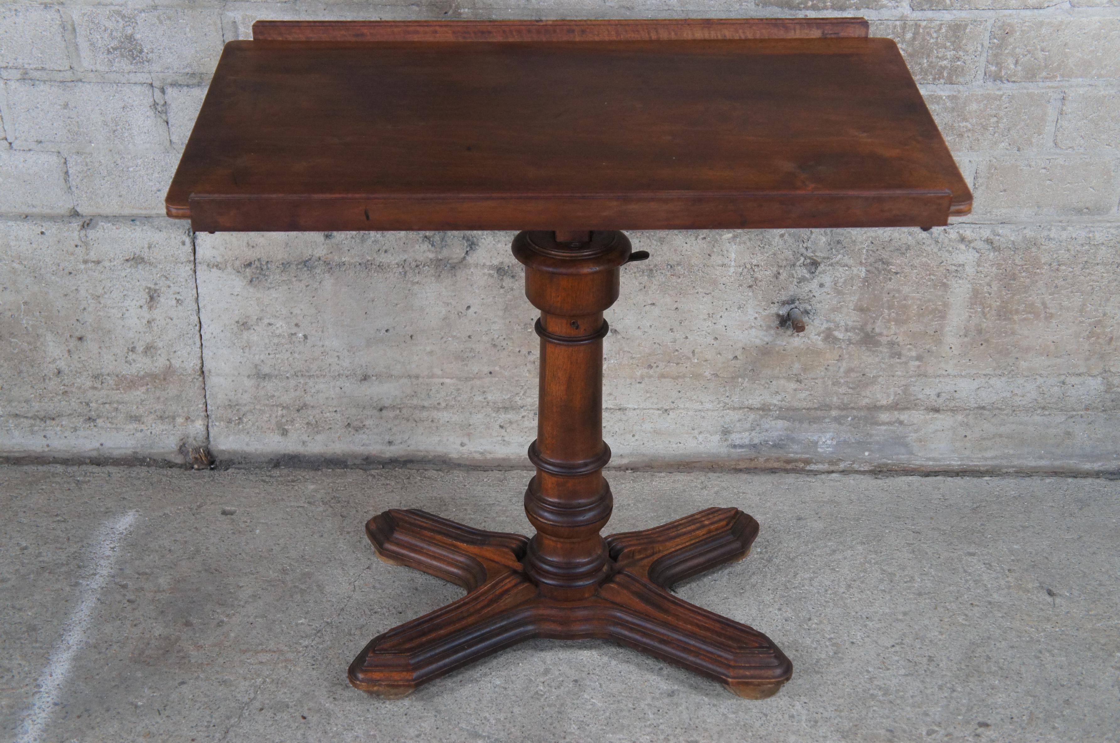 Antique 19thC Emile Chouanard French Walnut Lectern Drafting Table Easel In Good Condition For Sale In Dayton, OH