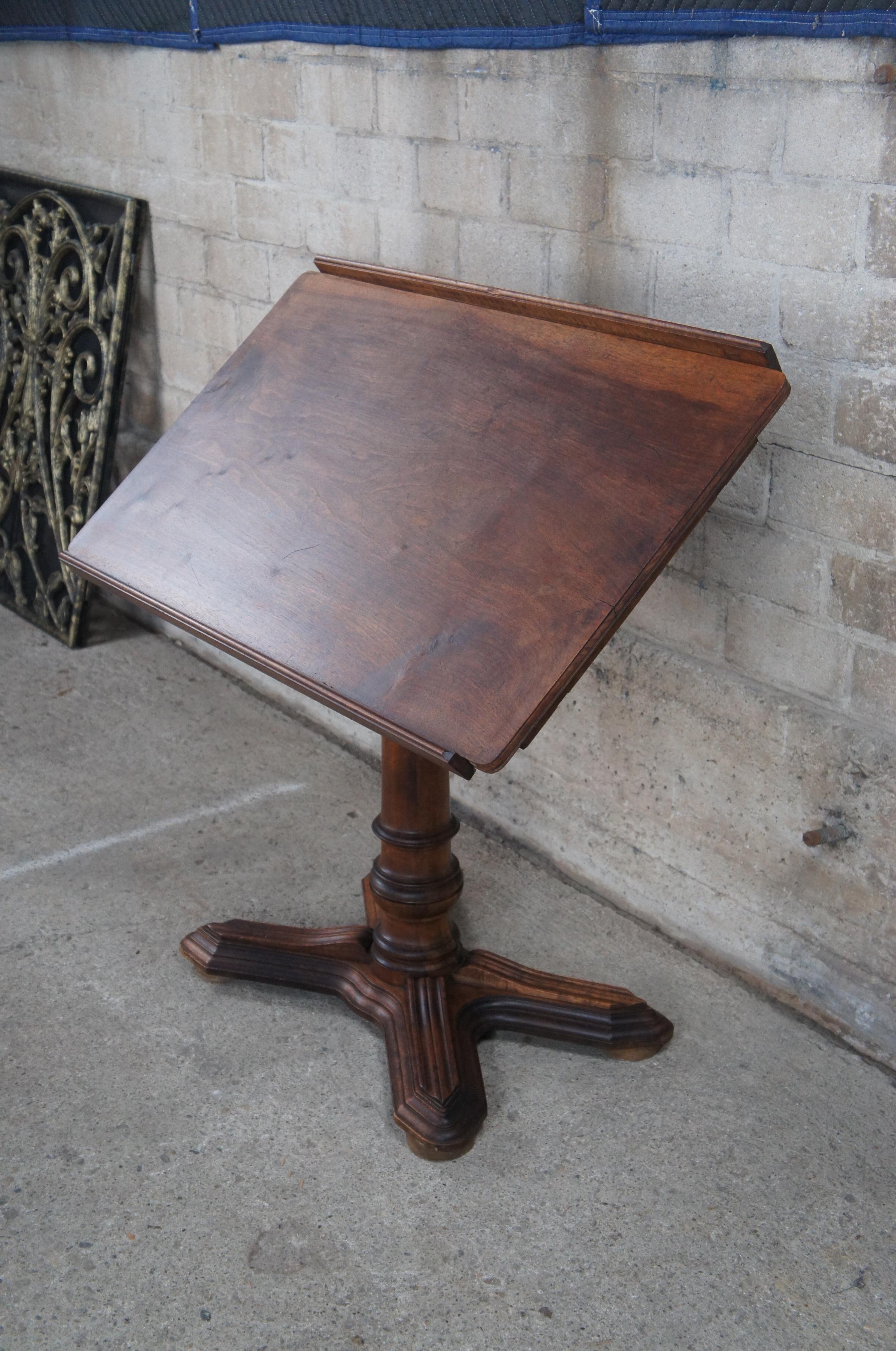 Late 19th Century Antique 19thC Emile Chouanard French Walnut Lectern Drafting Table Easel For Sale
