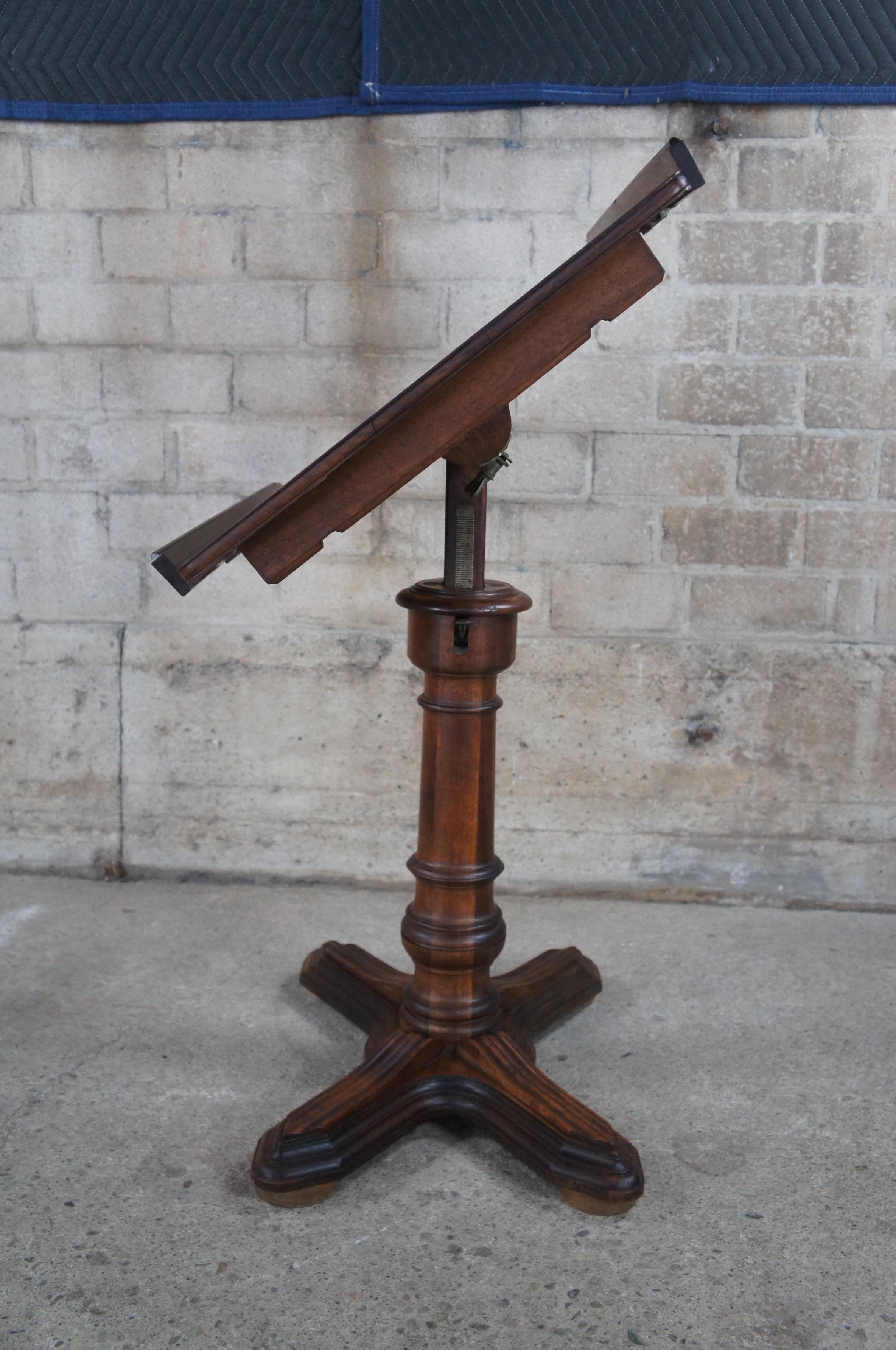 Antique 19thC Emile Chouanard French Walnut Lectern Drafting Table Easel For Sale 3