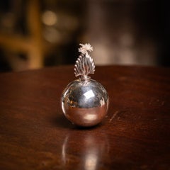 Antique 19thC English Solid Silver Table Lighter In The Form Of A Grenade c.1898