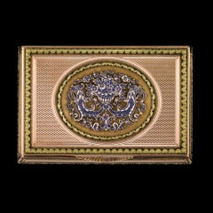 Antique 19thC French 18K Two-Colour Gold & Enamel Snuff Box c.1840