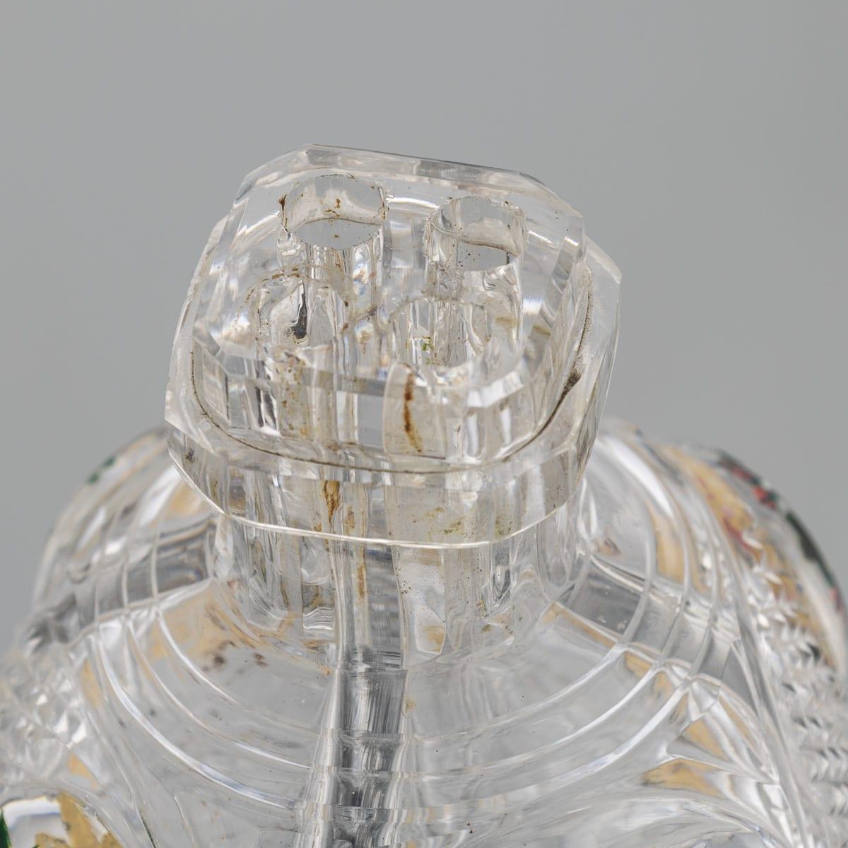 Antique French Baccarat del XIX secolo, bottiglia di profumo a quattro camere divise in smalto e ormeggio in vendita 6