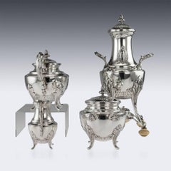 Antique 19th Century French Empire Solid Silver Tea Service, Paris, circa 1880