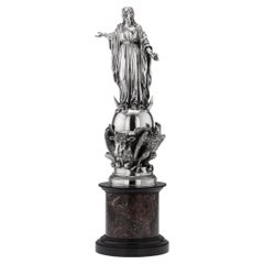 Antique 19thc French Monumental Solid Silver Figural Centrepiece c.1880