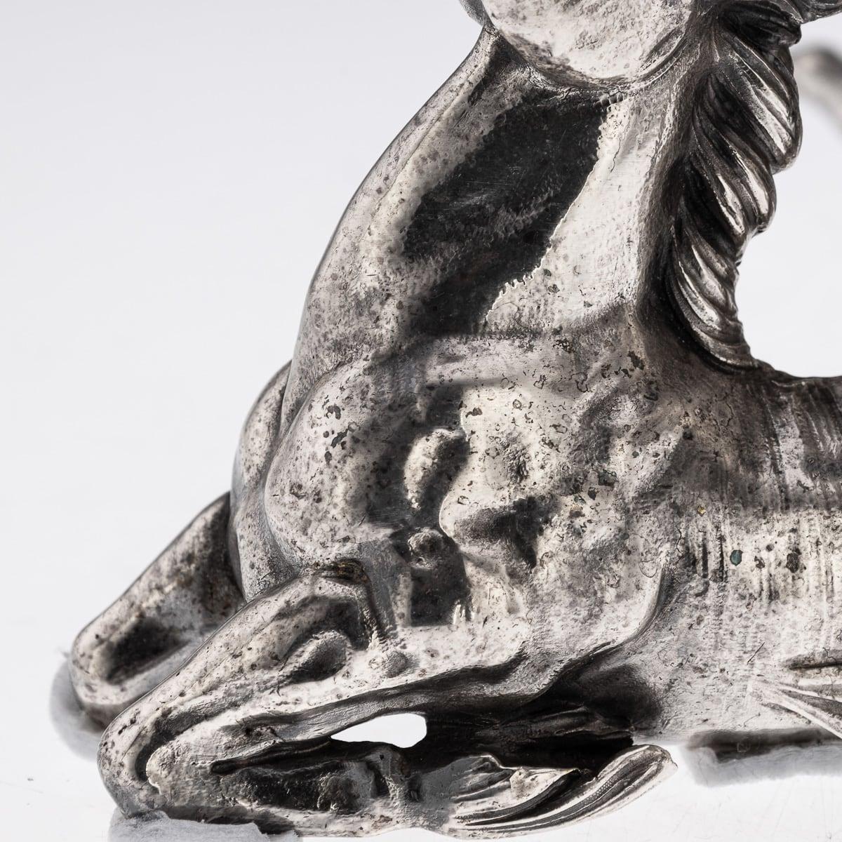 Antike 19. Jahrhundert Französisch Silber Platte Hippocampi, Meerjungfrau & Shell Centrepiece c.1890 im Angebot 8