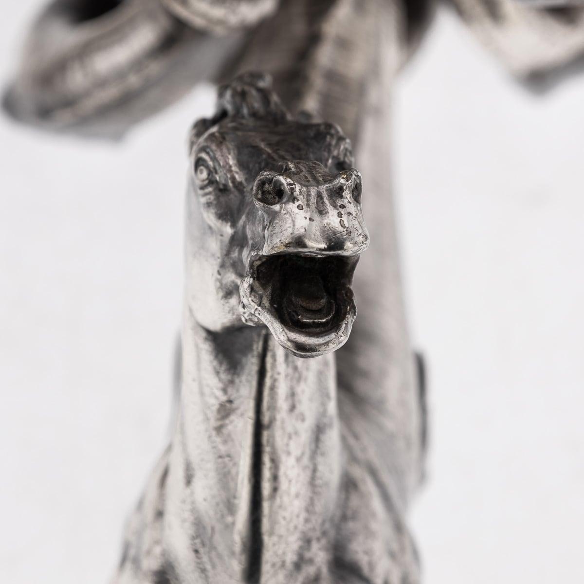 Antike 19. Jahrhundert Französisch Silber Platte Hippocampi, Meerjungfrau & Shell Centrepiece c.1890 im Angebot 12