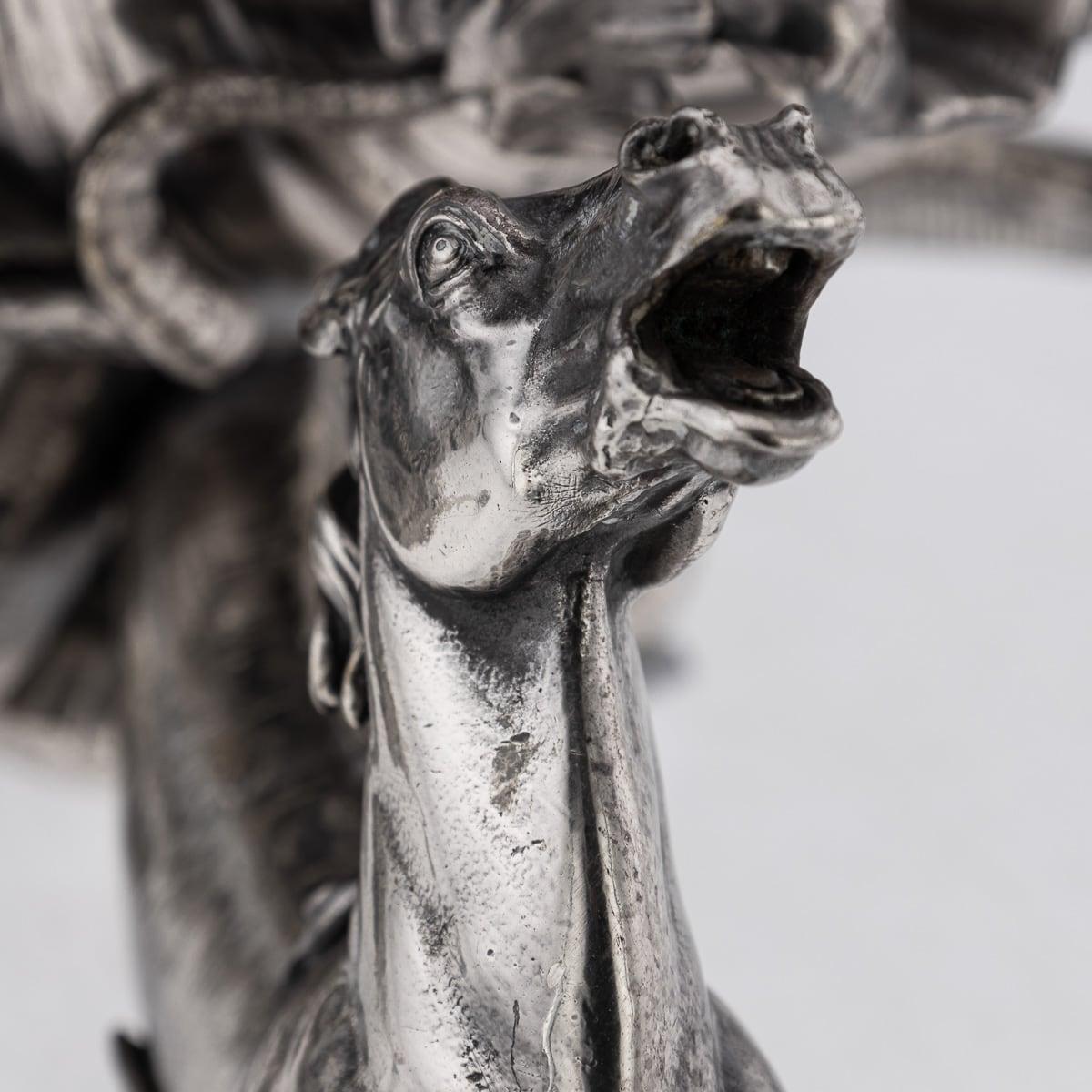 Antike 19. Jahrhundert Französisch Silber Platte Hippocampi, Meerjungfrau & Shell Centrepiece c.1890 im Angebot 13