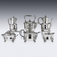 Antique 19th Century French Solid Silver Five-Piece Tea Service Odiot circa 1880