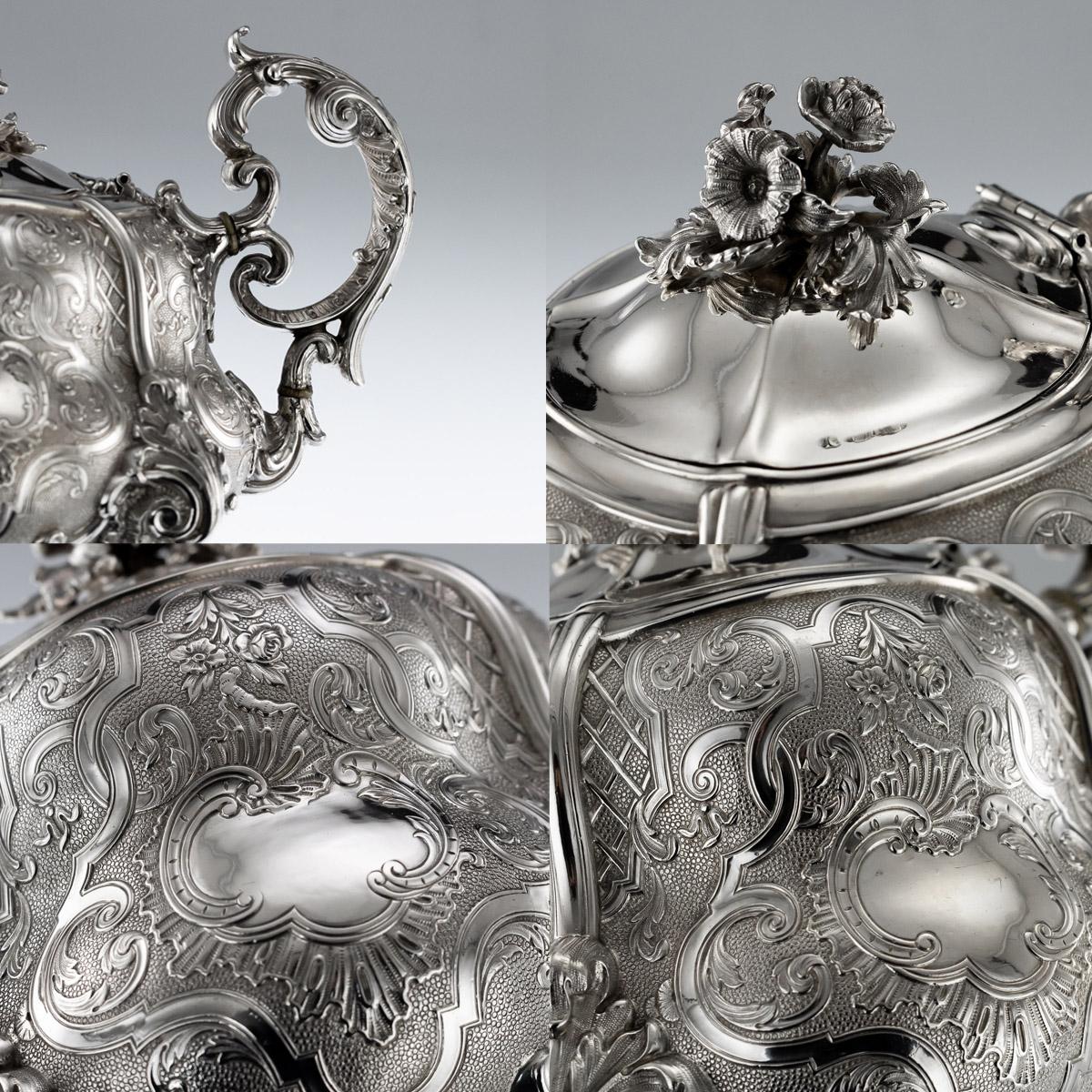 Antique French Solid Silver Four Piece Tea and Coffee Service, Odiot, circa 1870 4