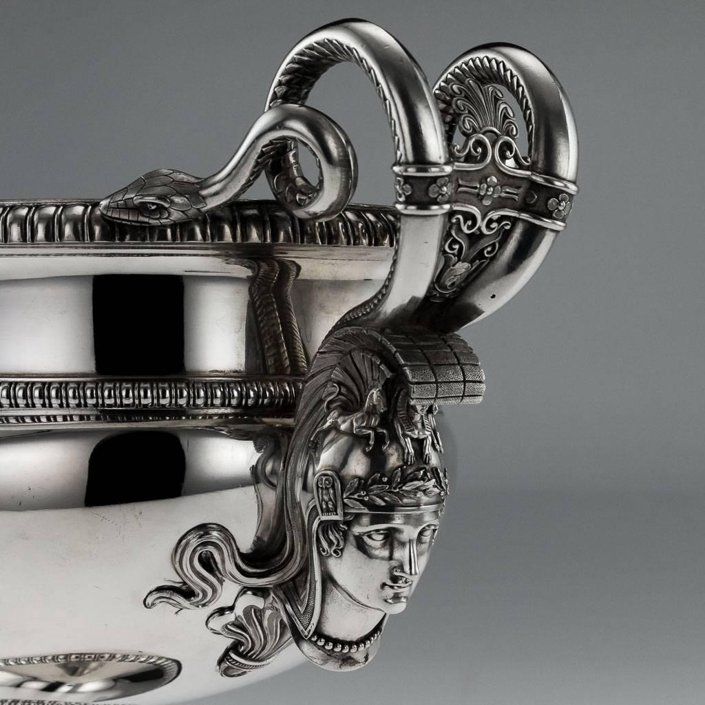 Antique French Solid Silver Soup Tureen, Jean-Charles Cahier, Paris, circa 1820 4