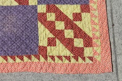 Antique 19th Century Geometric Crib Quilt