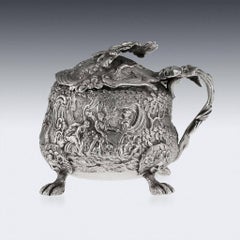Antique Georgian Rare Solid Silver Mustard Pot, Edward Farrell, circa 1821