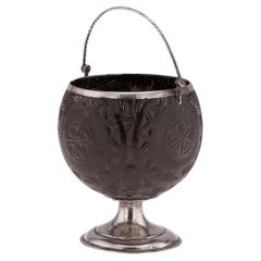 Antique 19thC Georgian Solid Silver Mounted Coconut Cup c.1820