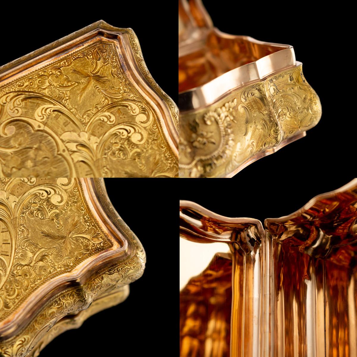 19th Century German Gem Set 14-karat Gold and Miniature Snuff Box, circa 1850 7