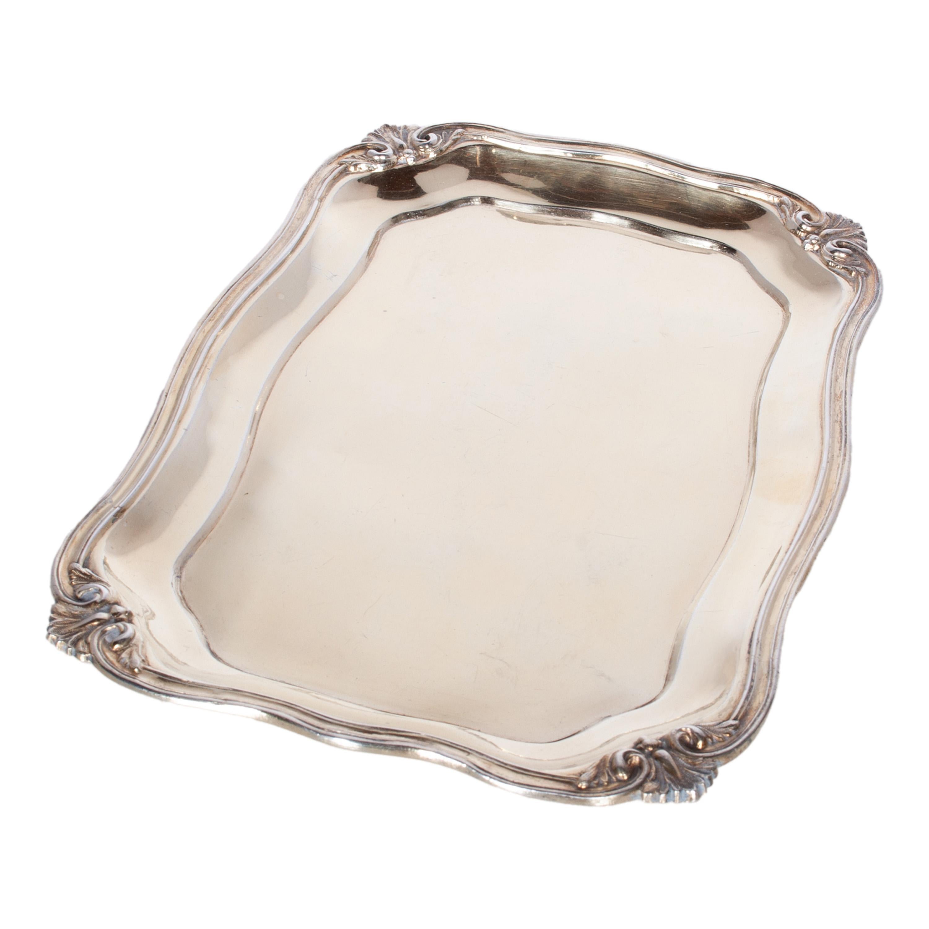 Antique 19thC Imperial Russian Silver Rococo Tray Adolf Sper St. Petersburg 1845 In Good Condition For Sale In Portland, OR