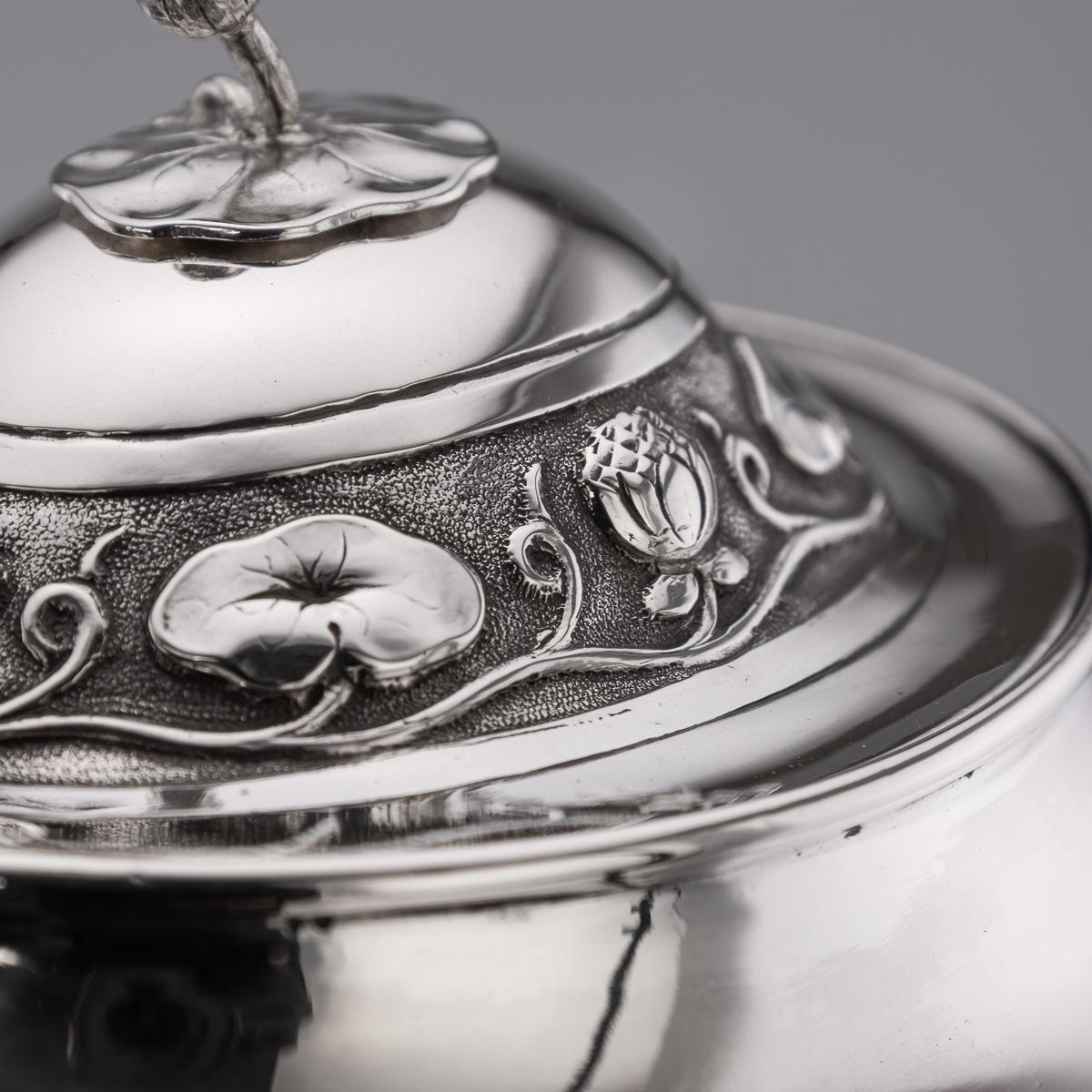 Antikes dreiteiliges Teeservice aus massivem Silber im indischen Stil des 19. Jahrhunderts, Reed & Barton um 1900 im Angebot 5