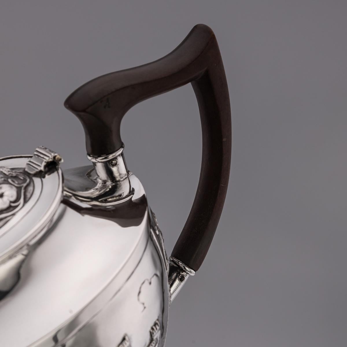 Antikes dreiteiliges Teeservice aus massivem Silber im indischen Stil des 19. Jahrhunderts, Reed & Barton um 1900 im Angebot 1