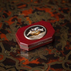 Antique 19thC Italian Silver & Silver Gilt Mounted Micro Mosaic Box c.1890