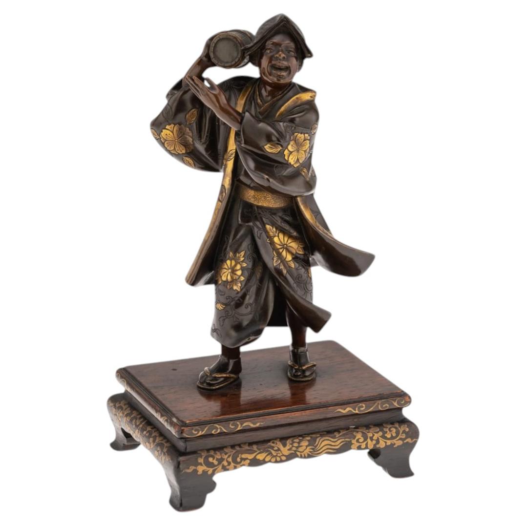 19thC Japanese Gilt Bronze Figure Of A Kawaraban By Miyao Eisuke Company c.1890