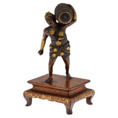 Antique 19thC Japanese Meiji Period Gilt Bronze Figure Of A Labourer By Miyao Ei