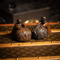19thC Japanese Meiji Period Pair Of Bronze Vessels In The Form Of Karako c.1890