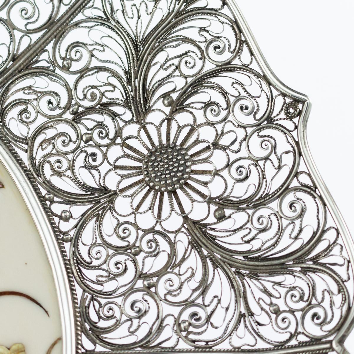 Antique Japanese Shibayama and Filigree Silver Dish, Sadayuki, circa 1890 6