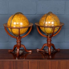 Antique 19thC Pair Of Cary's 12 Inch Terrestrial & Celestial Globes c.1821