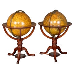 Antique 19thC Pair Of Cary's 12 Inch Terrestrial & Celestial Globes c.1821