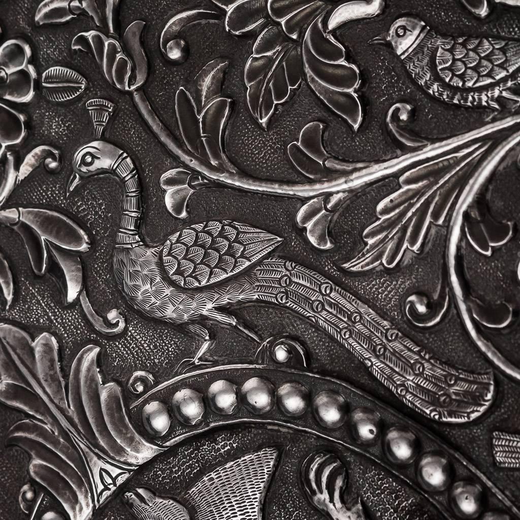 Coffre à trésor ou coffret en argent massif indien rare et ancien:: vers 1880 8