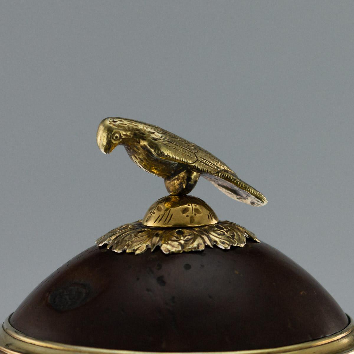 Antique Russian Silver-Gilt Mounted Coconut Lidded Cup, Tula, circa 1825 3