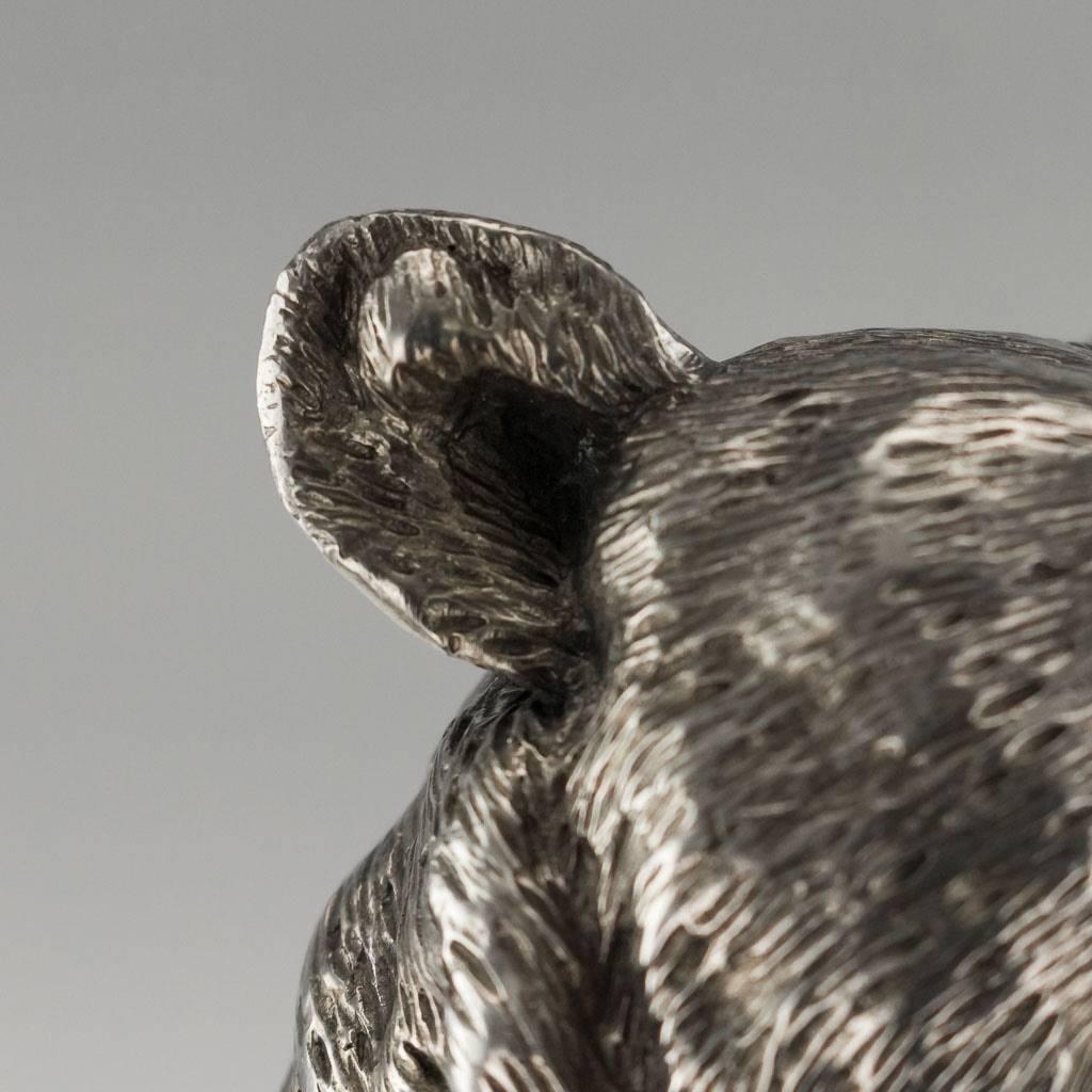 Antique Russian Solid Silver Bear Stirrup Cup, Nemirov-Kolodkin, circa 1896 4