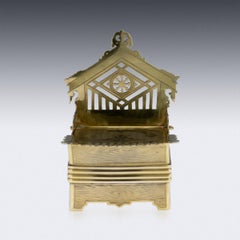 19th Century Russian Solid Silver-Gilt Trompe L'oeil Throne Salt, circa 1871