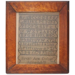 Antique 19th Century Sampler from Philadelphia Dated 1804