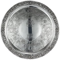 Salver in argento massiccio scozzese del XIX secolo, George McHattie, Edimburgo