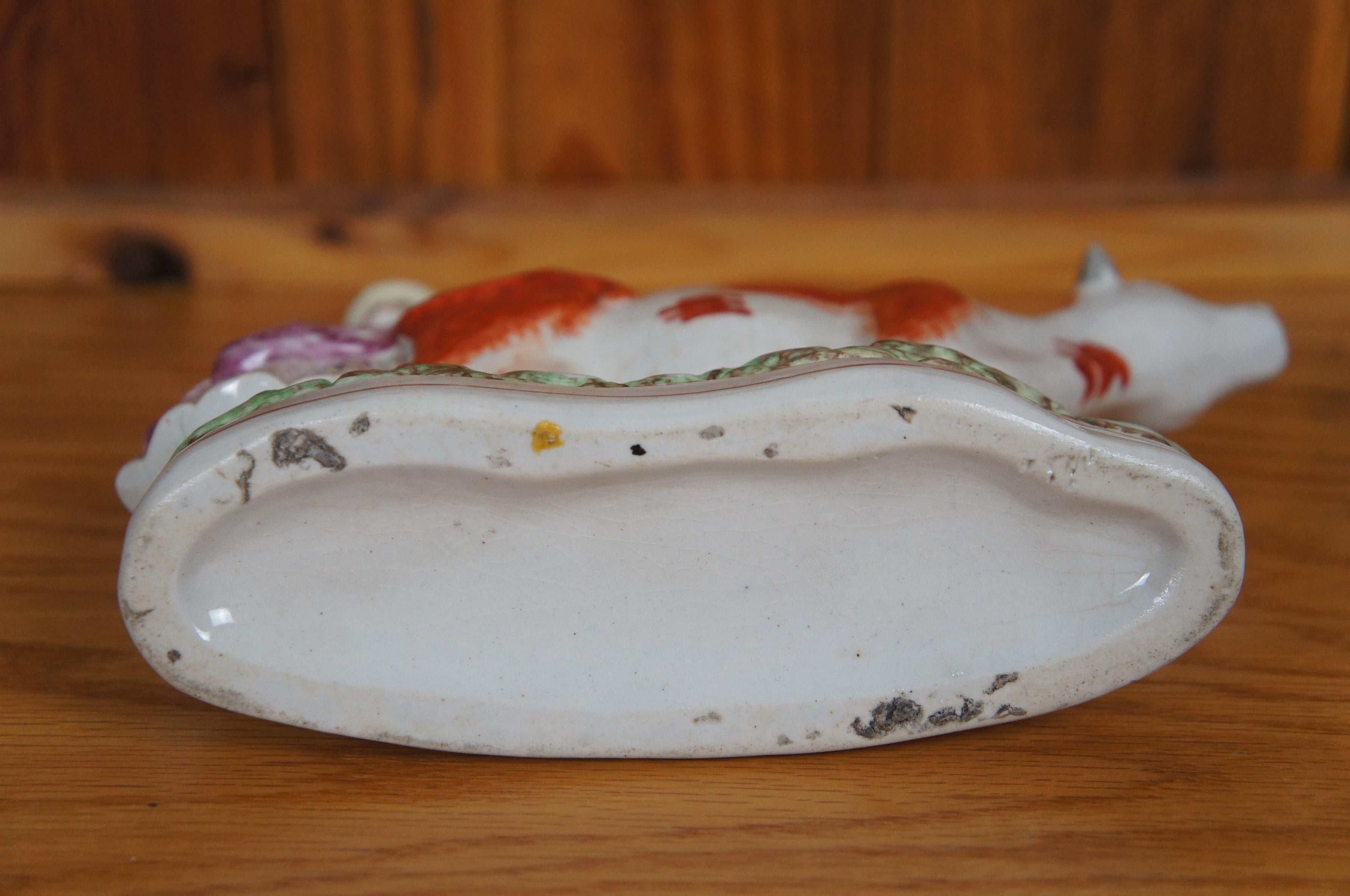Antique 19thC Staffordshire Porcelain Cow Milk Maid Spill Vase Creamer 10