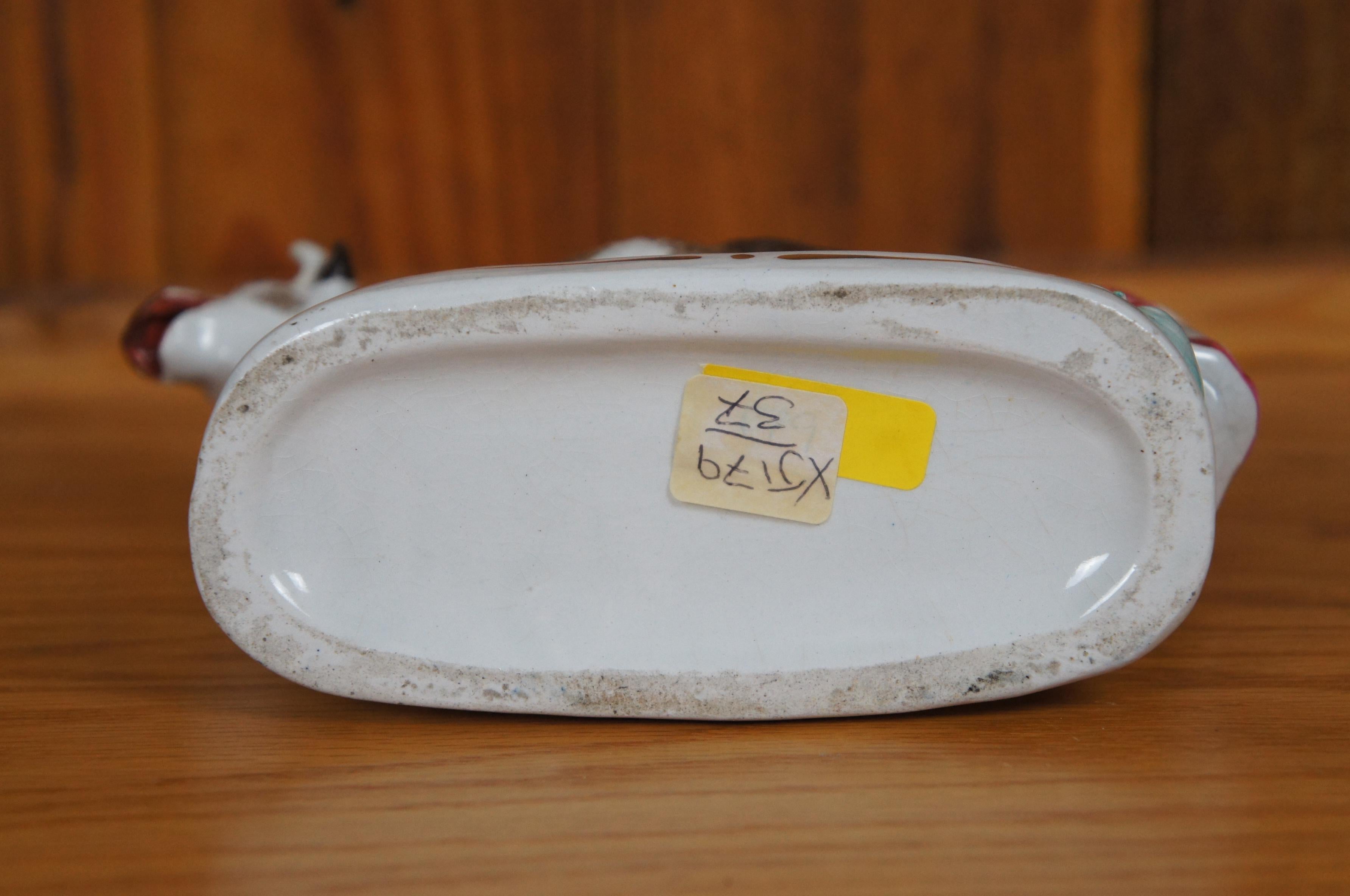 Antique 19thC Staffordshire Porcelain Cow Milk Maid Spill Vase Creamer 7