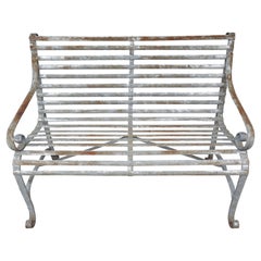 Antique 19thC Strap Iron Garden Bench