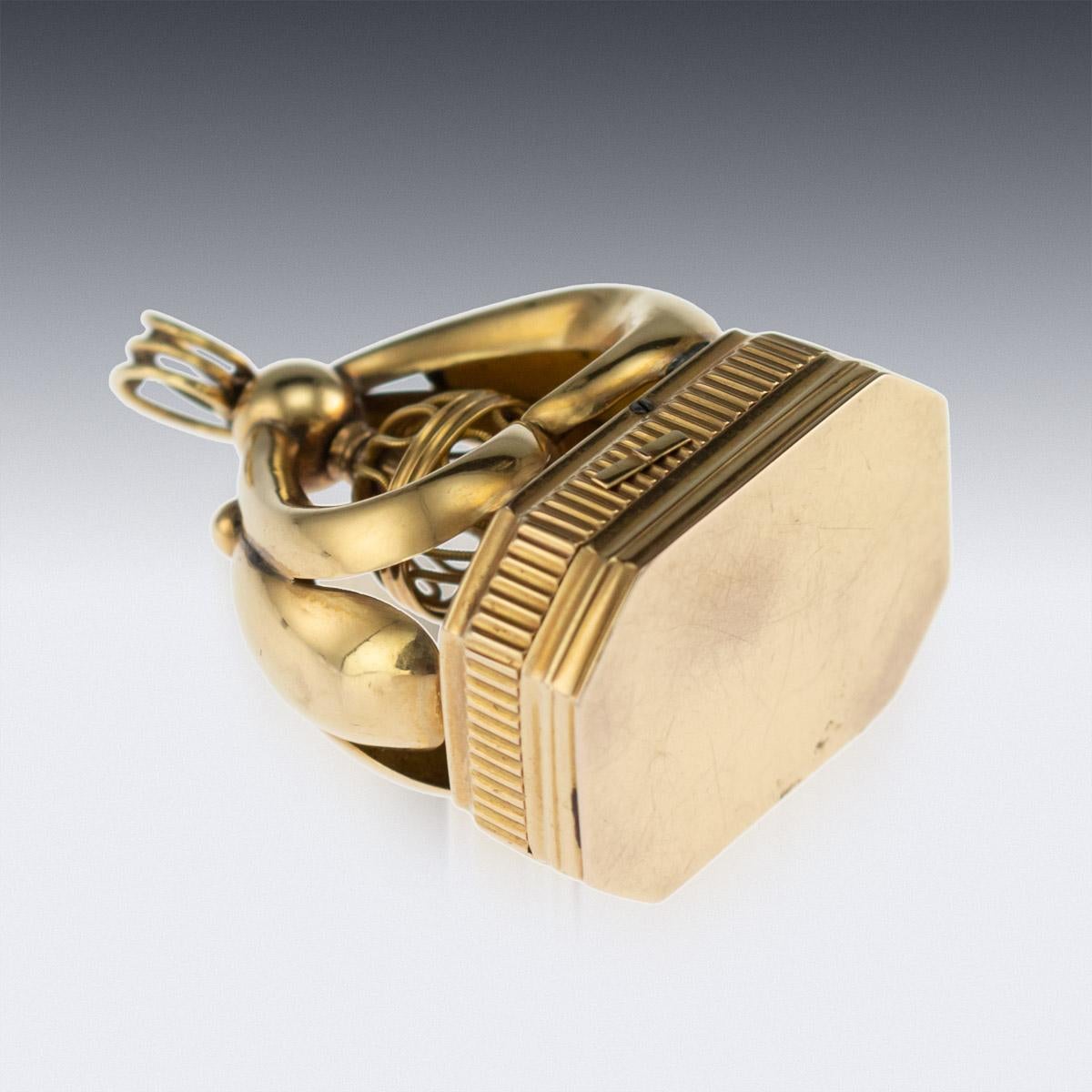 Antique Swiss 18-Karat Gold, Enamel Musical Automaton Erotic Seal, circa 1840 2
